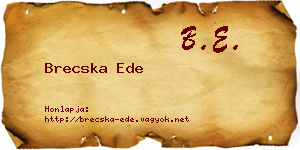 Brecska Ede névjegykártya